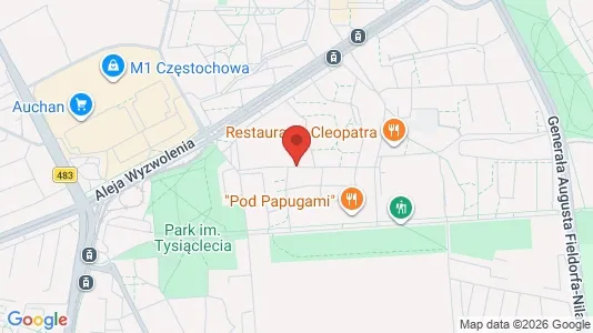 Apartments for rent i Częstochowa - kort over placeringen