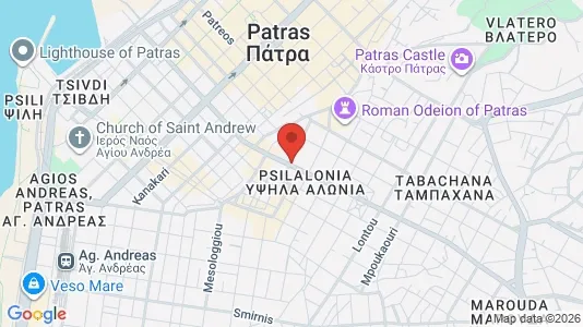 Apartments for rent i Patras - kort over placeringen