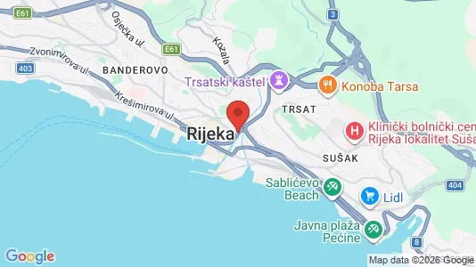 Apartments for rent i Rijeka - kort over placeringen