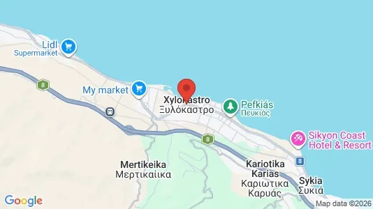 Apartments for rent i Xylokastro-Evrostina - kort over placeringen