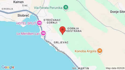 Houses for rent i Podstrana - kort over placeringen