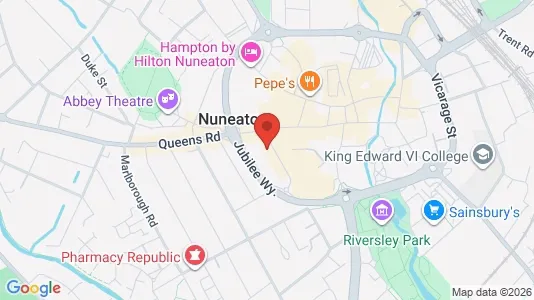 Apartments for rent i Nuneaton - Warwickshire - kort over placeringen