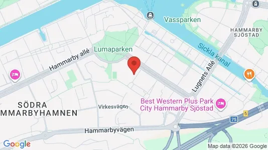 Rooms for rent i Hammarbyhamnen - kort over placeringen