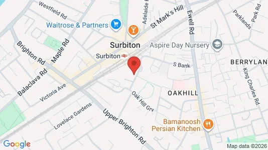 Rooms for rent i Surbiton - Surrey - kort over placeringen