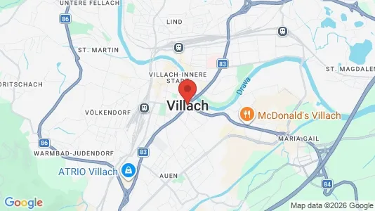 Apartments for rent i Villach - kort over placeringen