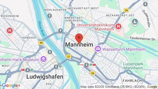 Apartments for rent i Mannheim - kort over placeringen