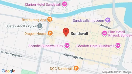 Apartments for rent i Sundsvall - kort over placeringen