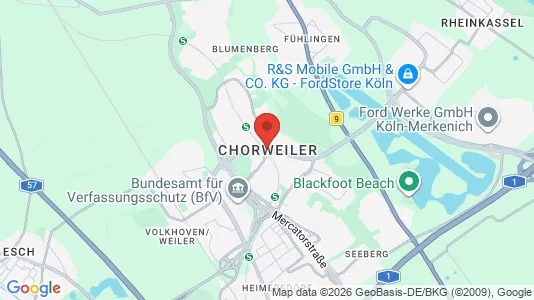 Apartments for rent i Cologne Chorweiler - kort over placeringen