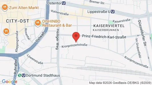 Apartments for rent i Dortmund - kort over placeringen