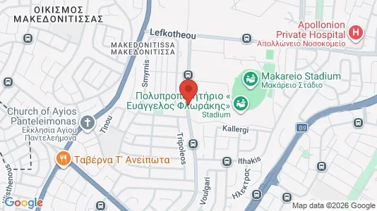 Apartments for rent i Nicosia Egkomi - kort over placeringen