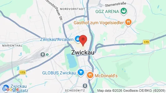 Apartments for rent i Zwickau - kort over placeringen