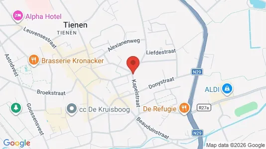 Apartments for rent i Tienen - kort over placeringen