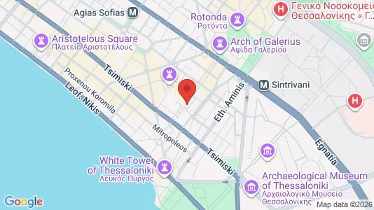Apartments for rent i Thessaloniki - kort over placeringen
