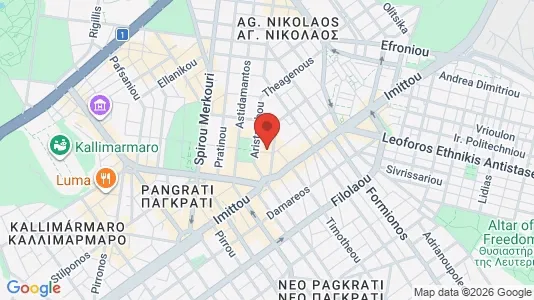 Apartments for rent i Athens Pagrati - kort over placeringen