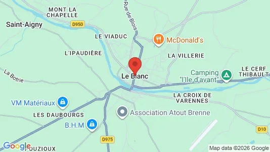 Apartments for rent i Le Blanc - kort over placeringen