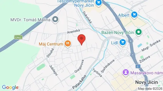 Apartments for rent i Nový Jičín - kort over placeringen