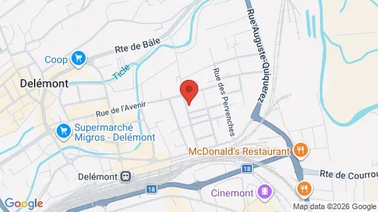 Apartments for rent i Delsberg - kort over placeringen