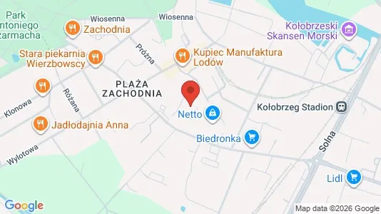 Apartments for rent i Kołobrzeski - kort over placeringen