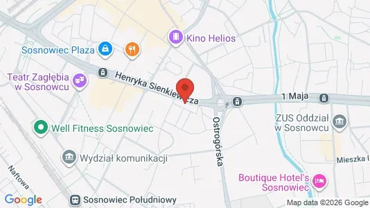Apartments for rent i Sosnowiec - kort over placeringen