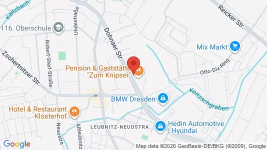 Apartments for rent i Dresden - kort over placeringen