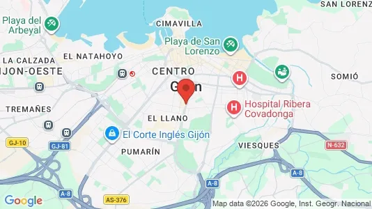 Apartments for rent i Gijón - kort over placeringen