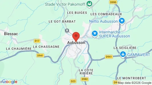 Apartments for rent i Aubusson - kort over placeringen