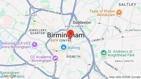 Apartments for rent i Birmingham - West Midlands - kort over placeringen