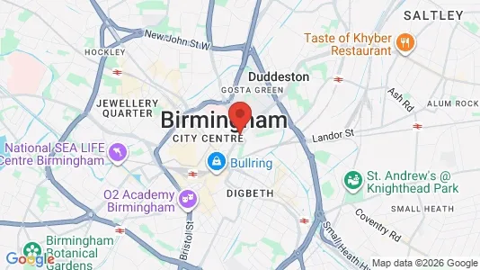 Apartments for rent i Birmingham - West Midlands - kort over placeringen