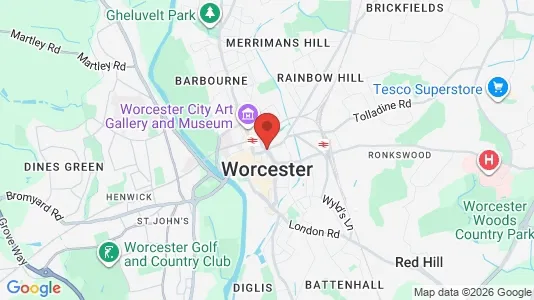 Houses for rent i Worcester - Worcestershire - kort over placeringen