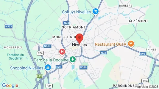 Apartments for rent i Nijvel - kort over placeringen