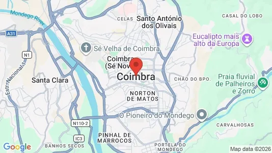 Apartments for rent i Coimbra - kort over placeringen