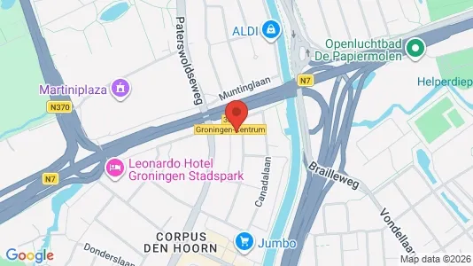 Apartments for rent i Groningen - kort over placeringen