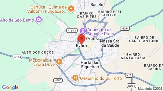 Apartments for rent i Évora - kort over placeringen