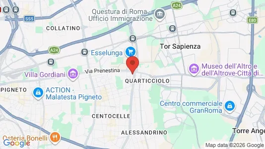 Apartments for rent i Roma Municipio V – Prenestino/Centocelle - kort over placeringen