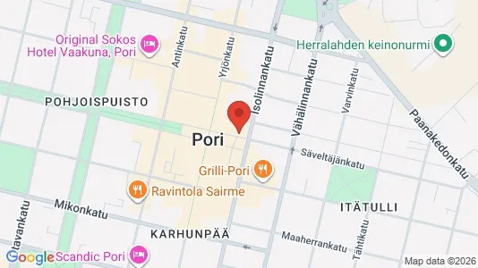 Apartments for rent i Pori - kort over placeringen