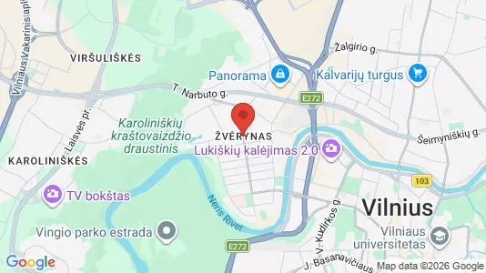 Apartments for rent i Vilnius Žvėrynas - kort over placeringen