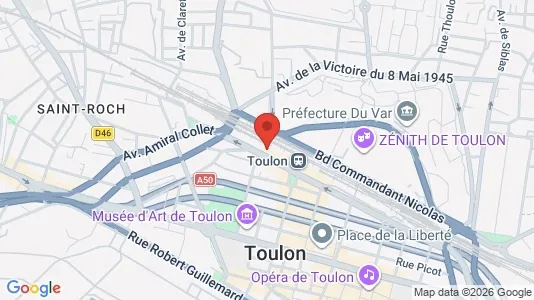 Apartments for rent i Toulon - kort over placeringen