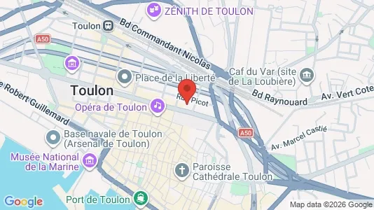 Apartments for rent i Toulon - kort over placeringen