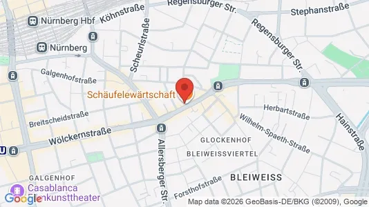 Apartments for rent i Nuremberg - kort over placeringen