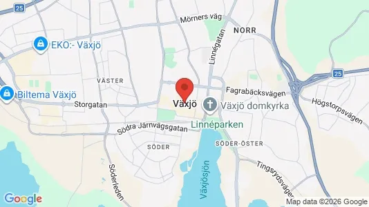 Apartments for rent i Växjö - kort over placeringen