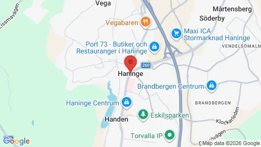 Houses for rent i Haninge - kort over placeringen