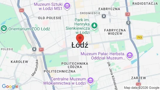 Apartments for rent i Łódź - kort over placeringen