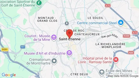 Apartments for rent i Saint-Étienne - kort over placeringen