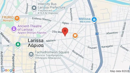 Apartments for rent i Larissa - kort over placeringen