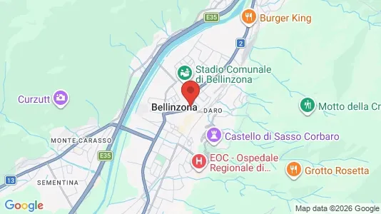 Apartments for rent i Bellinzona - kort over placeringen