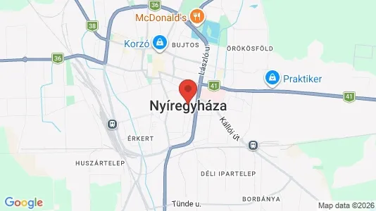 Apartments for rent i Nyíregyházai - kort over placeringen