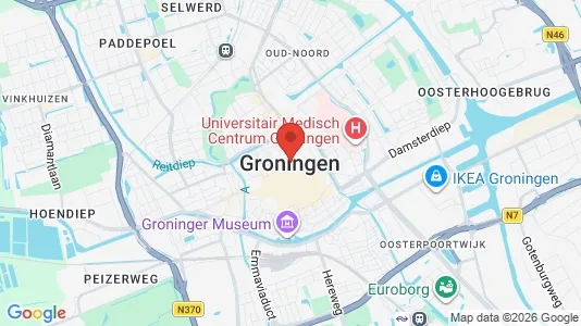 Rooms for rent i Groningen - kort over placeringen