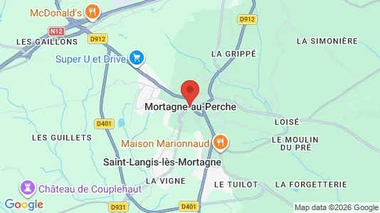 Houses for rent i Mortagne-au-Perche - kort over placeringen