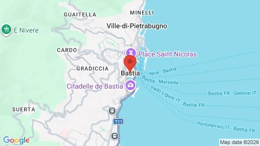 Apartments for rent i Bastia - kort over placeringen