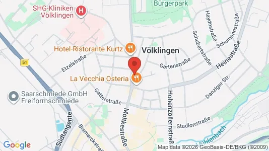 Apartments for rent i Saarbrücken - kort over placeringen
